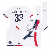 Dres Paris Saint-Germain Warren Zaire-Emery #33 Gostujuci za djecu 2024-25 Kratak Rukav (+ kratke hlače)